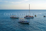 JAMAICA, Negril, glass bottom and party boat at sea, JM353JPL