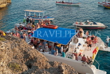JAMAICA, Negril, holidaymakers in party boats, catamaran cruise, JM355JPL
