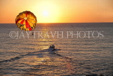 JAMAICA, Negril, parasailing towards sunset, JM345JPL