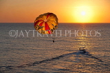 JAMAICA, Negril, parasailing towards sunset, JM346JPL