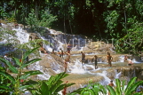 JAMAICA, Ocho Rios, Dunn's River Falls, people bathing, JM225JPL