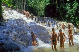 JAMAICA, Ocho Rios, Dunn's River Falls and tourists, JM230JPL