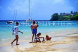JAMAICA, Ocho Rios, beach, children playing, JM147JPL
