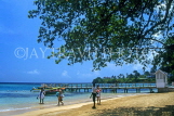 JAMAICA, Ocho Rios, beach and boat pier, JM140JPL