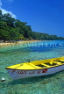 JAMAICA, Ocho Rios, coast and yellow fishing boat, JM125JPL