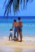JAMAICA, Ocho Rios, family on beach, JM138JPL