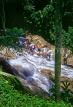 JAMAICA, Ocho Rios, people climbing Dunn's River Falls, JM233JPL