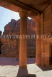 JORDAN, Petra, The Treasury (Al Khazneh) building, view through column, JOR93JPL