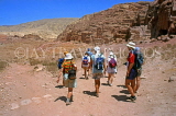 JORDAN, Petra, group of tourists on a hike, JOR110JPLP