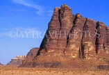 JORDAN, Wadi Rum, Sandstone mountains (jebels), 'Seven Pillars of Wisdom', JOR126JPL