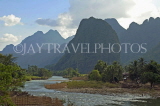 LAOS, Central Highlands, Vang Vieng, Mekong River scene, LAO118JPL