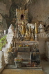 LAOS, Luang Prabang, Mekong River, Pak Ou, Tham Ting Caves, shrine at temple, LAO144JPL