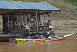 LAOS, Luang Prabang, Mekong River, river taxi service, passengers in boat, LAO133JPL