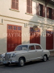 LAOS, Luang Prabang, Mercedes parked out in front of colonial hotel, LAO84JPL