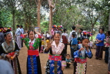 LAOS, Luang Prabang, hill tribe women in traditional dress, at Ball Game festival, LAO33JPL