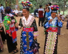 LAOS, Luang Prabang, hill tribe women in traditional dress, at Ball Game festival, LAO34JPL