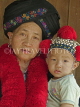 LAOS, Muang Singh, portrait of a Yao woman and her grandson, LAO50JPL