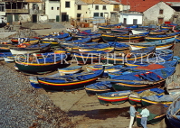 MADEIRA, Camara de Lobos, village and fishing boats on shore, MAD257JPL