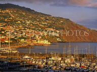 MADEIRA, Funchal, evening light over town and marina, MAD245JPL