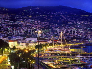 MADEIRA, Funchal, night view over town and harbour, MAD169JPL