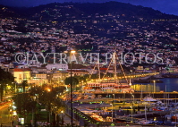 MADEIRA, Funchal, night view over town and harbour, MAD266JPL