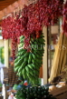 MADEIRA, Funchal Market, dried chillies and bananas, MAD167JPL