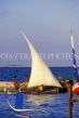 MALDIVE ISLANDS, Male, Dhoni (traditional fishing boat) with sail, in harbour, MAL677JPL