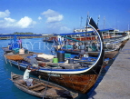 MALDIVE ISLANDS, Male, harbour, Dhonis (fishing boats) along waterfront, MAL551JPL