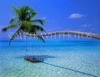 MALDIVE ISLANDS, Meeru Island, seascape and leaning coconut tree, MAL242JPL