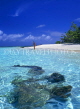 MALDIVE ISLANDS, Vadhoo Island, seascape and snorkeller, MAL482JPL
