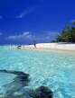 MALDIVE ISLANDS, Vadhoo Island, seascape and snorkeller, MAL485JPL