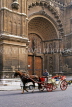 MALLORCA, Palma, Palma Cathedral and touristst on horse drawn carriage, MAL1232JPL