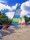 MAURITIUS, North Coast, beach with sailboats near Grand Bay, MRU103JPL
