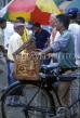 MAURITIUS, Port Louis, main market, snacks seller with bicycle, MRU294JPL
