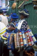 MAURITIUS, Port Louis, main market, woman selling shopping bags, MRU289JPL