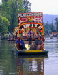MEXICO, Xochimilco, Floating Gardens, colourful tour boat, MEX543JPL