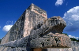 MEXICO, Yucatan, CHICHEN ITZA, Snake Head carving, Mayan sites, MEX133JPL