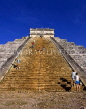 MEXICO, Yucatan, CHICHEN ITZA, visitors climbing the pyramid, MEX901JPL