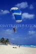 MEXICO, Yucatan, Playa Del Carmen, beach and parasailing, MEX518JPL
