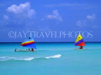 MEXICO, Yucatan, Playa Del Carmen, sunfish boats sailing, MEX245JPL
