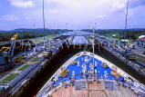 PANAMA, Panama Canal, cruise ship going through canal and Gatun Lock, PAN33JPL