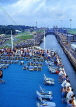 PANAMA, Panama Canal, cruise ship going through canal and lock, PAN31JPL