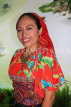 PANAMA, native Indian woman in traditional dress and face painting, PAN102JPL