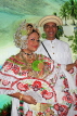 PANAMA, woman dressed in traditional La Pollera dress, PAN100JPL