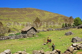PERU, Chupani, Andean Mountains, traditional house, and children, PER59JPL