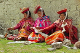 PERU, Chupani, Andean Mountains, traditional weaving, women spinning yarn, PER93JPL