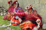PERU, Chupani, Andean Mountains, traditional weaving, women spinning yarn, PER94JPL
