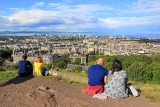 SCOTLAND, Edinburgh, Calton Hill, view towards Leith & Firth of Forth, and couples, SCO875JPL
