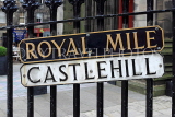 SCOTLAND, Edinburgh, Royal Mile (Castlehill) street sign, SCO983PL
