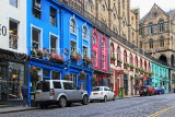 SCOTLAND, Edinburgh, Victoria Street, colourful shop fronts, SCO992JPL